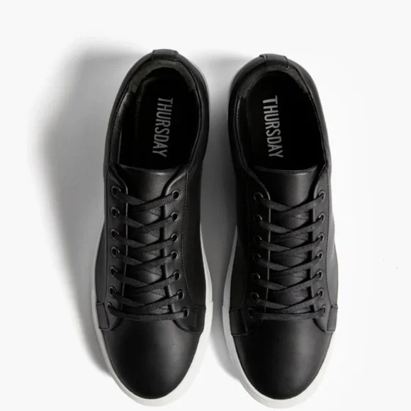 Thursday Boot Company Black Leather Sneakers, Like New, Men’s Sz 9.5 - Picture 3 of 16